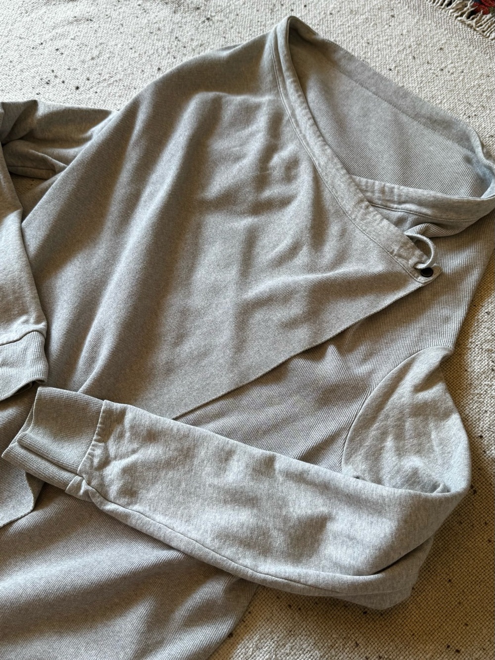All Saints Asymmetrical Cowl-Neck Sweater in Light Gray